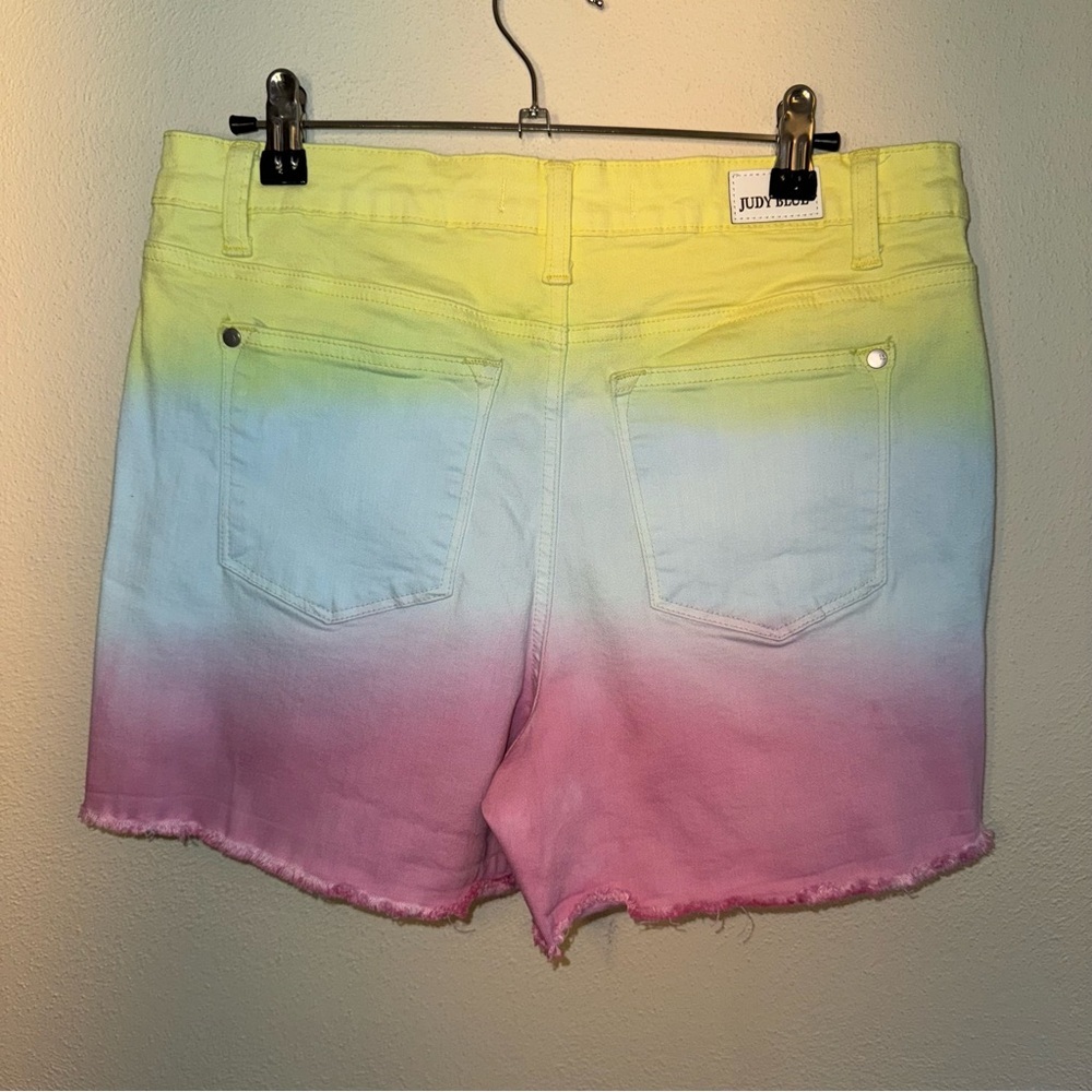 Judy Blue Somewhere Over The Rainbow High Rise Shorts Size L (9 - 11) - Picture 10 of 16
